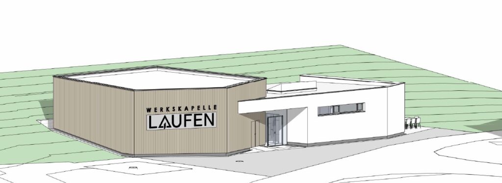 Skizze Probenheim Neubau Werkskapelle Laufen Gmunden-Engelhof