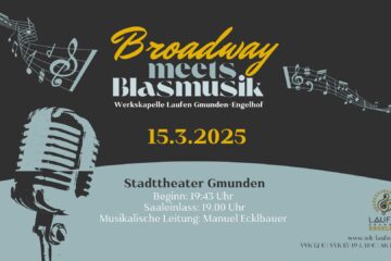 Jahreskonzert 2025 Werkskapelle Laufen Gmunden-Engelhof WK Laufen Stadttheater Gmunden Broadway meets Blasmusik 15.3.2025